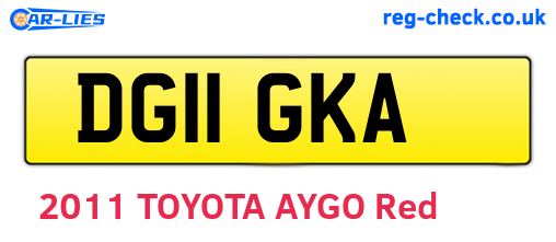 DG11GKA are the vehicle registration plates.