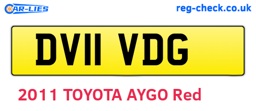 DV11VDG are the vehicle registration plates.