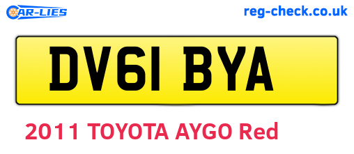 DV61BYA are the vehicle registration plates.