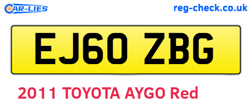 EJ60ZBG are the vehicle registration plates.
