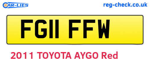 FG11FFW are the vehicle registration plates.