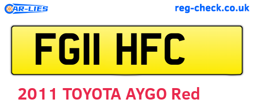 FG11HFC are the vehicle registration plates.
