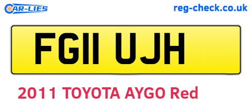 FG11UJH are the vehicle registration plates.