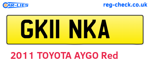 GK11NKA are the vehicle registration plates.