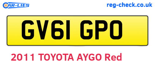 GV61GPO are the vehicle registration plates.