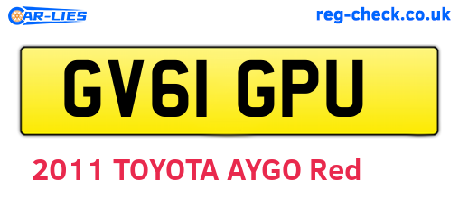 GV61GPU are the vehicle registration plates.