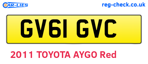 GV61GVC are the vehicle registration plates.