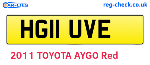 HG11UVE are the vehicle registration plates.