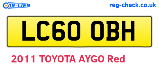 LC60OBH are the vehicle registration plates.