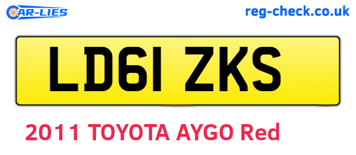 LD61ZKS are the vehicle registration plates.