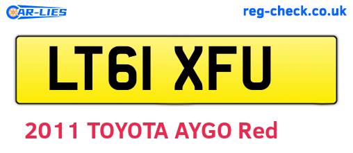 LT61XFU are the vehicle registration plates.