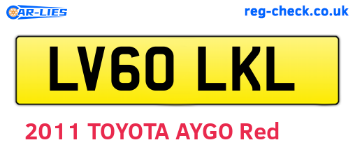 LV60LKL are the vehicle registration plates.