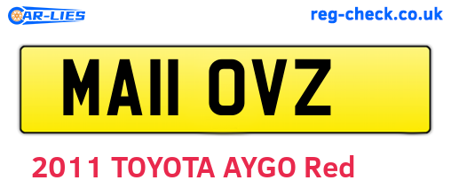 MA11OVZ are the vehicle registration plates.