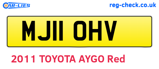 MJ11OHV are the vehicle registration plates.