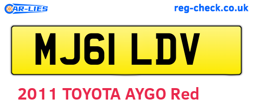 MJ61LDV are the vehicle registration plates.