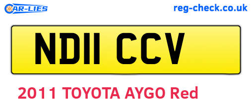 ND11CCV are the vehicle registration plates.