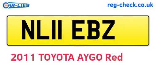 NL11EBZ are the vehicle registration plates.