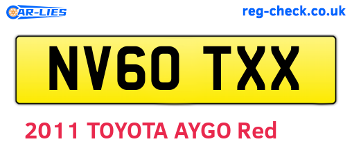NV60TXX are the vehicle registration plates.