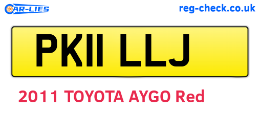 PK11LLJ are the vehicle registration plates.