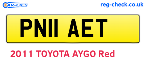 PN11AET are the vehicle registration plates.