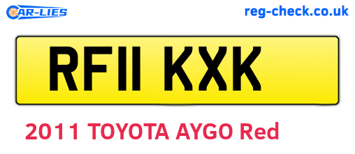 RF11KXK are the vehicle registration plates.