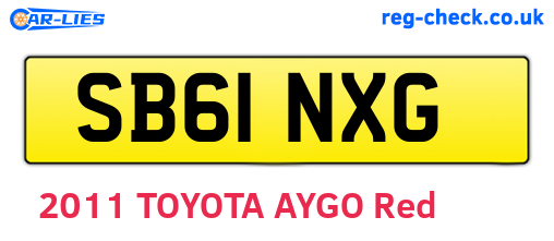 SB61NXG are the vehicle registration plates.
