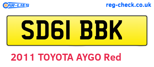 SD61BBK are the vehicle registration plates.