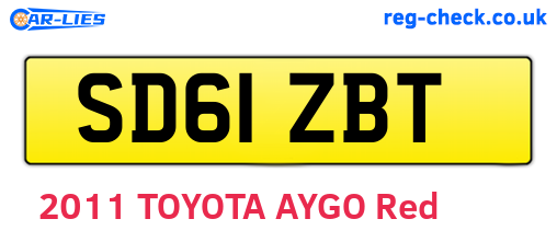 SD61ZBT are the vehicle registration plates.