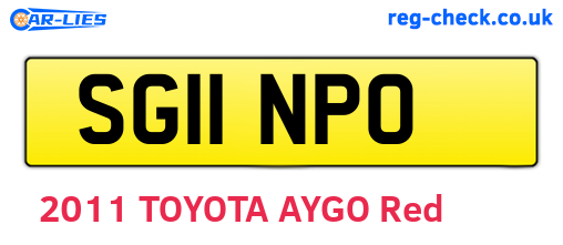 SG11NPO are the vehicle registration plates.