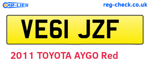 VE61JZF are the vehicle registration plates.