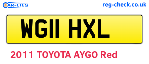 WG11HXL are the vehicle registration plates.