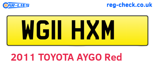 WG11HXM are the vehicle registration plates.