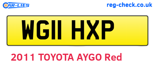 WG11HXP are the vehicle registration plates.