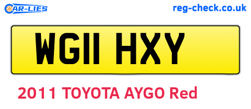 WG11HXY are the vehicle registration plates.