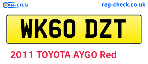 WK60DZT are the vehicle registration plates.