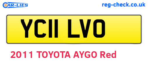 YC11LVO are the vehicle registration plates.