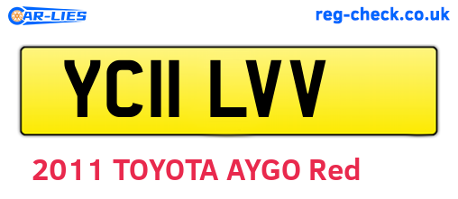 YC11LVV are the vehicle registration plates.