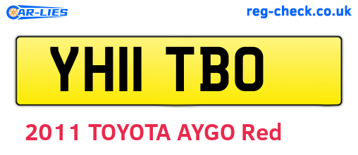 YH11TBO are the vehicle registration plates.