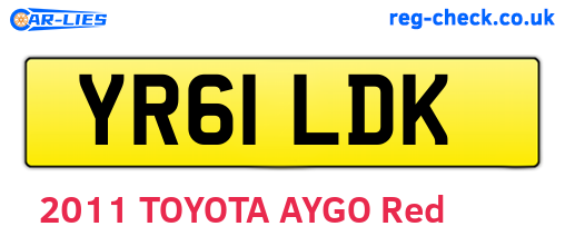 YR61LDK are the vehicle registration plates.