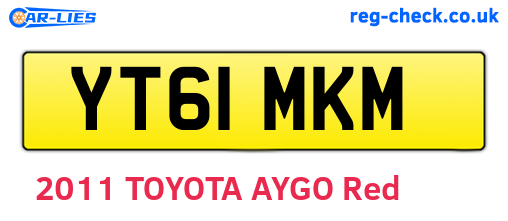 YT61MKM are the vehicle registration plates.