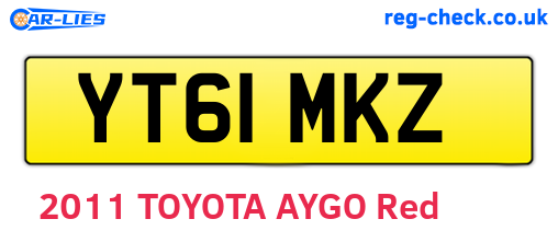 YT61MKZ are the vehicle registration plates.