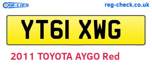 YT61XWG are the vehicle registration plates.