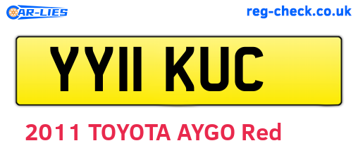 YY11KUC are the vehicle registration plates.