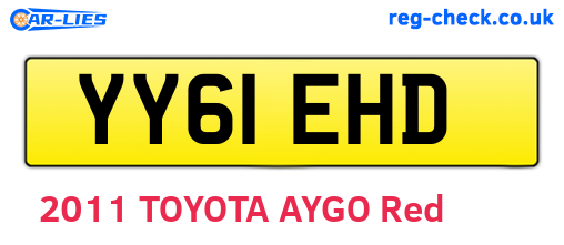 YY61EHD are the vehicle registration plates.