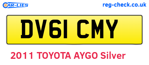 DV61CMY are the vehicle registration plates.