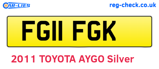 FG11FGK are the vehicle registration plates.