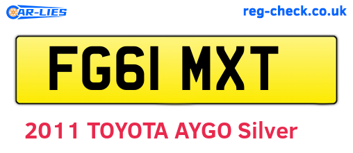 FG61MXT are the vehicle registration plates.