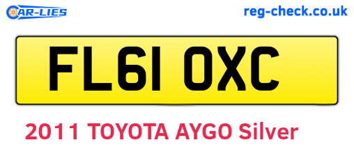 FL61OXC are the vehicle registration plates.