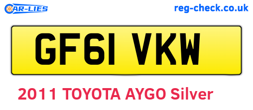 GF61VKW are the vehicle registration plates.