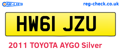 HW61JZU are the vehicle registration plates.
